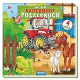 Trötsch Puzzlebuch mit 4 Puzzle Bauernhof: Beschäftigungsbuch Entdeckerbuch Puzzlebuch