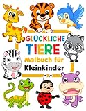 Glückliche Tiere Malbuch für Kleinkinder: 100 lustige Tiere. Einfaches Malbuch für Kinder im Vorschulalter. (Malbuch ab 1 jahr, Band 1)