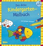 Das dicke Kindergarten-Malbuch: Mit farbigen Vorlagen und lustiger Fehlersuche: Malen ab 2 Jahren