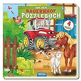 Trötsch Puzzlebuch mit 4 Puzzle Bauernhof: Beschäftigungsbuch Entdeckerbuch Puzzlebuch